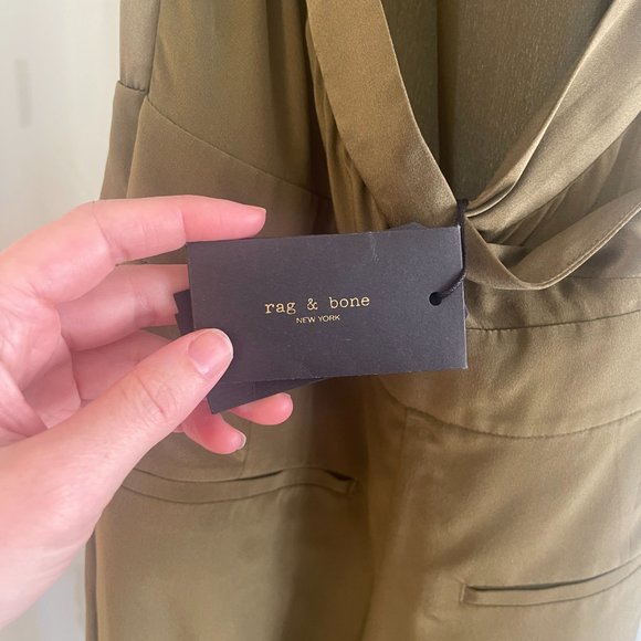 rag & bone Scarlet satin-trimmed silk halterneck jumpsuit - Picture 8 of 8